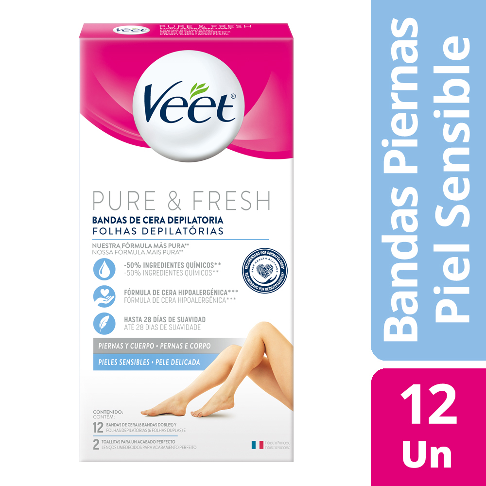 BANDAS DEPILATORIAS PURE & FRESH CORPORAL X 12 U - Imagen 2