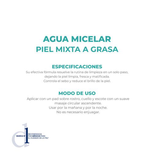 AGUA MICELAR PIEL MIXTA A GRASA X 200 ML - Imagen 2