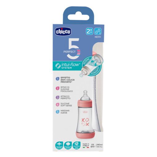 MAMADERA PERFECT 5 2M+ FLUJO MEDIO ROSA X 240 ML - Imagen 3
