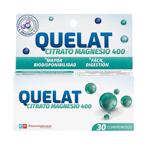 QUELAT CITRATO DE MAGNESIO 400 COMPRIMIDOS X 30