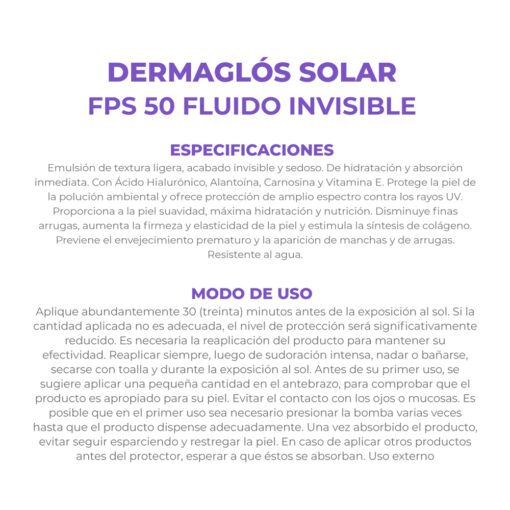 SOLAR FPS50 FACIAL FLUIDO SIN COLOR EMULSIÓN X 50 G - Imagen 3