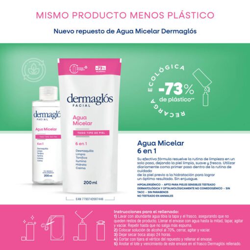 AGUA MICELAR 6 EN 1 REFILL X 200 ML - Imagen 2
