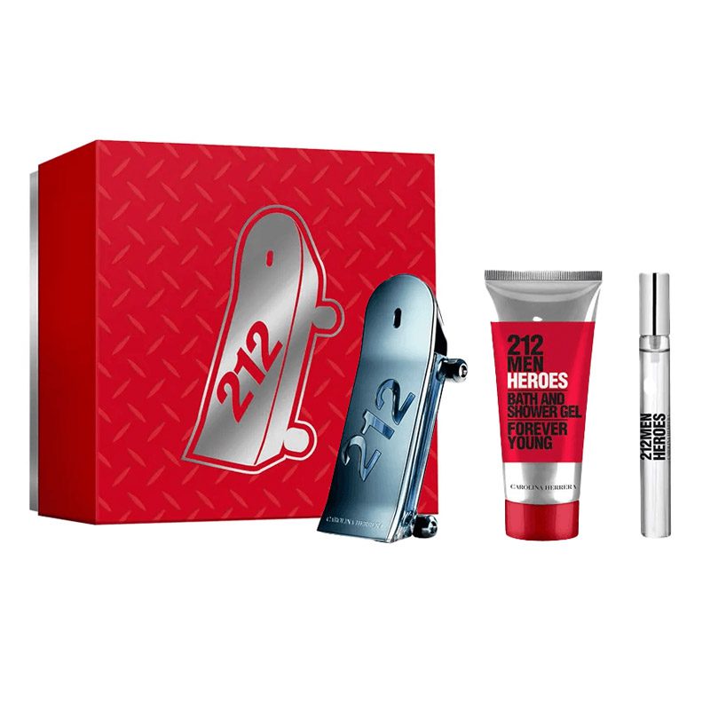 COFRE 212 MEN HEROES EDT X 90 ML + MINITALLA + GEL DE DUCHA