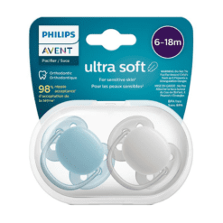 CHUPETES ULTRA SOFT LISO 6-18M CELESTE X 2 U