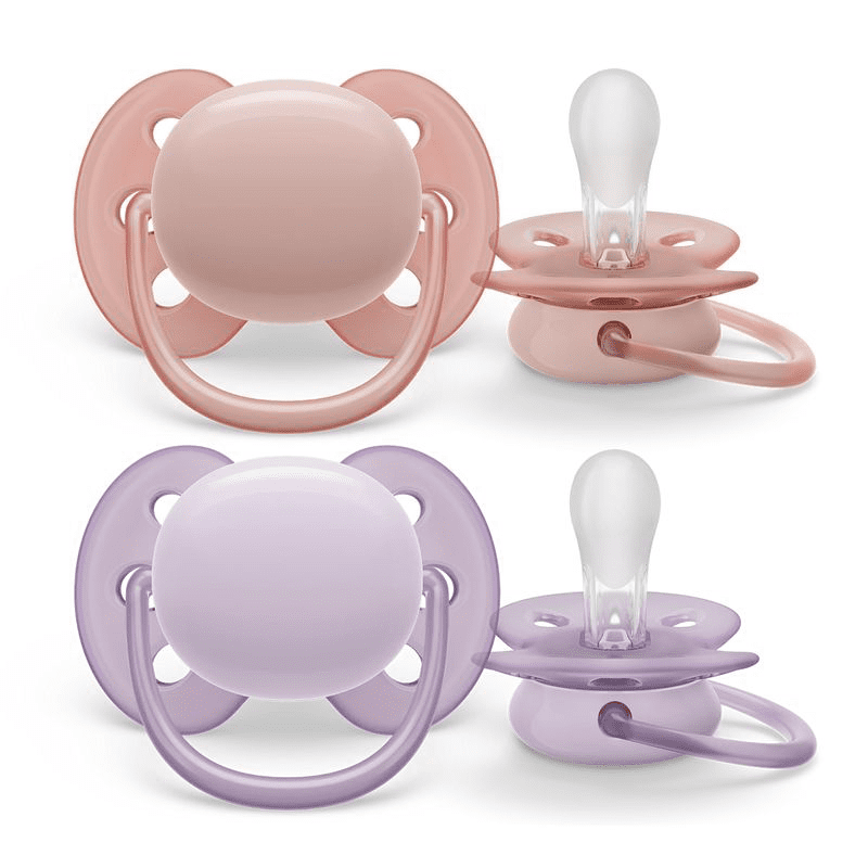CHUPETES ULTRA SOFT LISO 0-6M ROSA X 2 U - Imagen 3