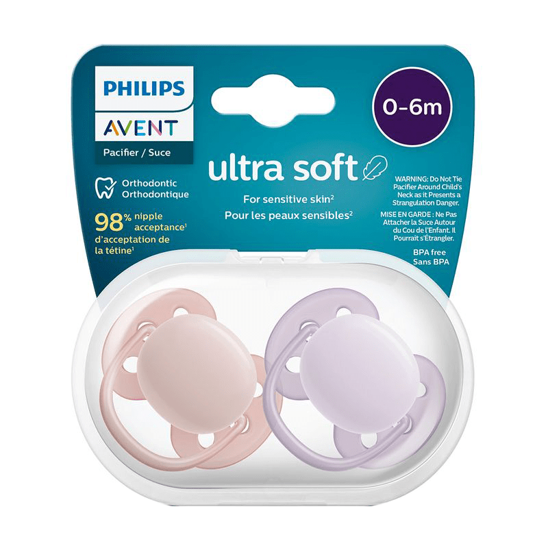 CHUPETES ULTRA SOFT LISO 0-6M ROSA X 2 U