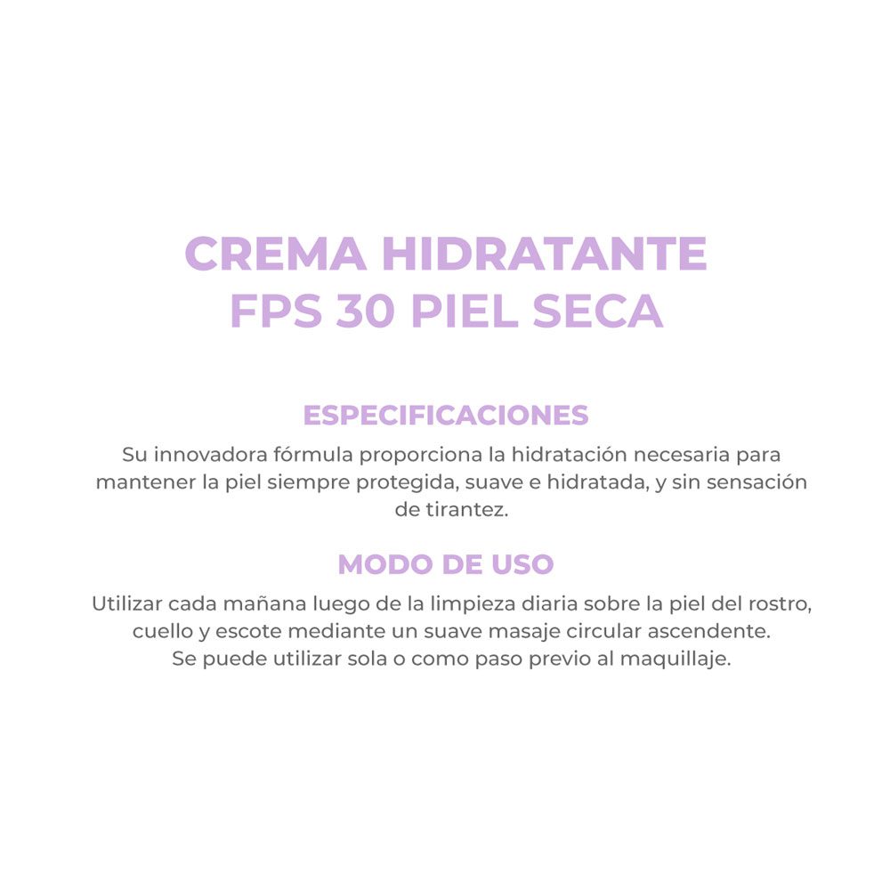 HIDRATACIÓN DIARIA FPS30 PIEL SECA Y EXTRA SECA CREMA X 50 G - Imagen 5