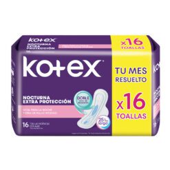 TOALLAS FEMENINAS EXTRA PROTECCIÓN NOCTURNA CON ALAS X 18 U