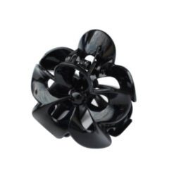 BROCHE CABELLO FLOR NEGRO (C3239)