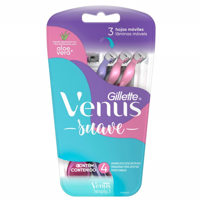 GILLETTE VENUS SIMPLY SUAVE X 4 U