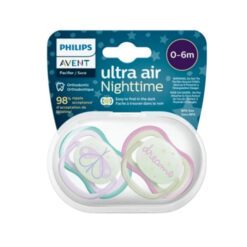 CHUPETES ULTRA AIR NIGHTTIME 0-6M ROSA X 2 U