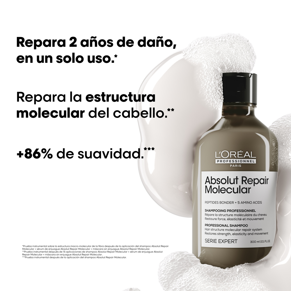 ABSOLUT REPAIR MOLECULAR SHAMPOO X 300 ML - Imagen 2