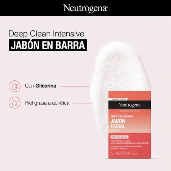 DEEP CLEAN BARRA FACIAL JABÓN X 80 G - Imagen 3