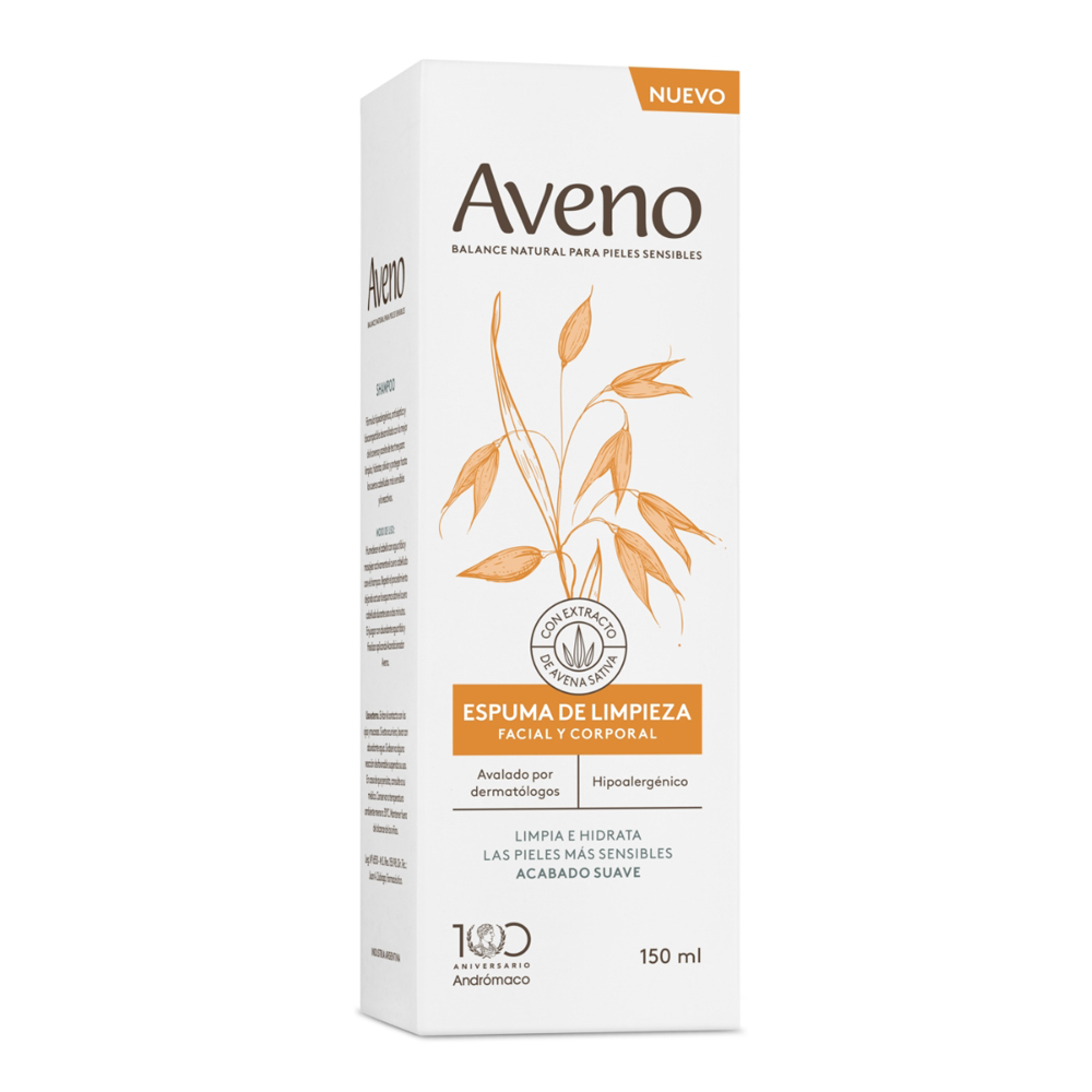 AVENO ESPUMA DE LIMPIEZA FACIAL X 150 ML - Imagen 3