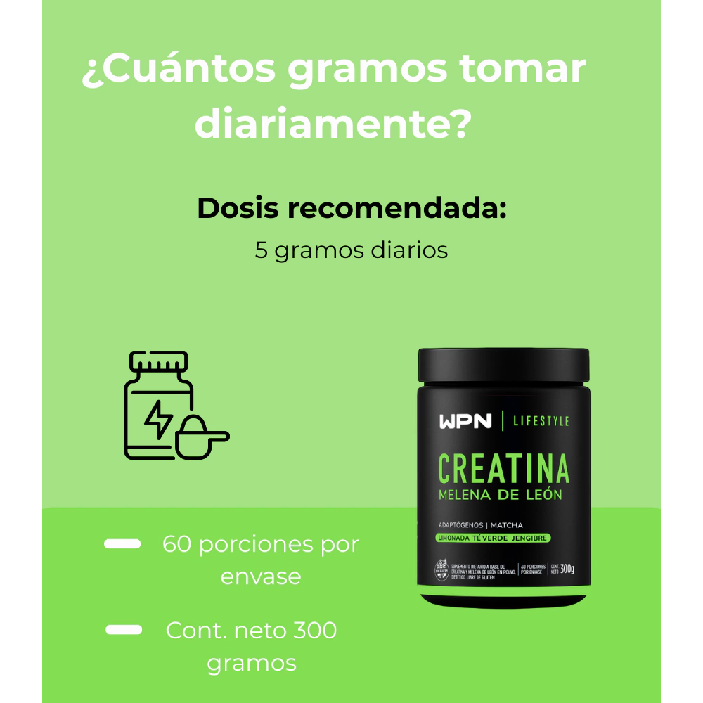 CREATINA MELENA DE LEÓN MATCHA FRASCO X 300 G - Imagen 3