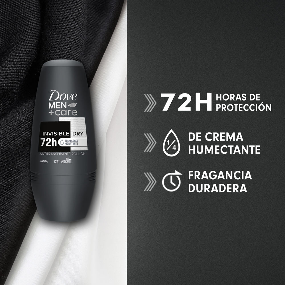 DOVE MEN CARE INVISIBLE DRY ANTITRANSPIRANTE ROLL-ON X 50 ML - Imagen 5